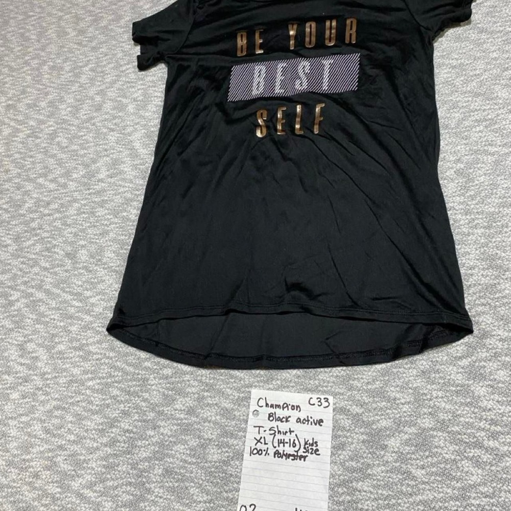 Champion black Active t-shirt with gold teen size XL(14-16). SKU-C33